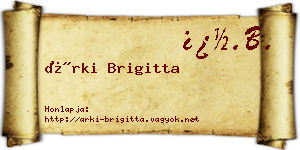 Árki Brigitta névjegykártya