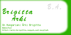 brigitta arki business card