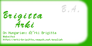 brigitta arki business card